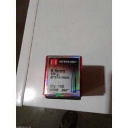 Hornady 129 grain interbond 6.5 mm